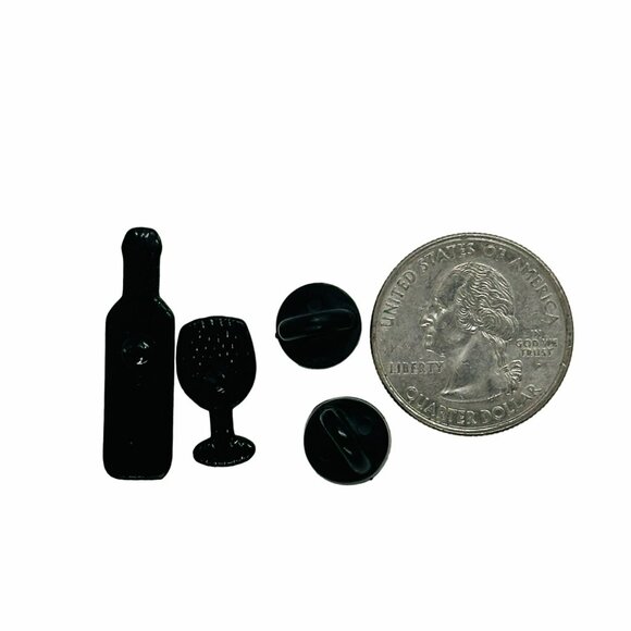 🤩Wine Time And Glass Enamel Brooch Bag Set Wine bottle glass Lapel Pin🤩 - Picture 5 of 5